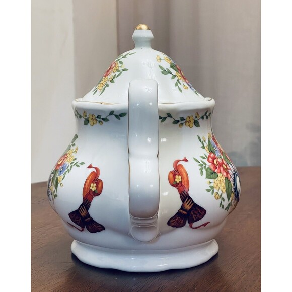 Anthony Mark Hankins Teapot Limited Edition #890 Ceramic Flowers Mask Face Markd - Picture 3 of 12